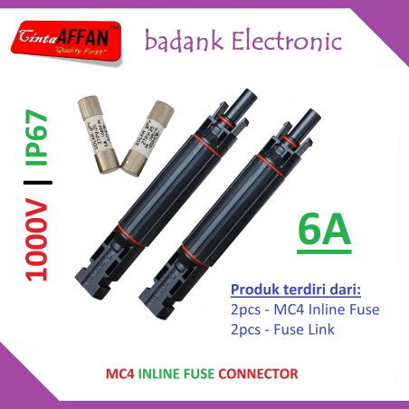 2pcs - MC4 INLINE FUSE DC 1000V 6A Solar Cell Panel Surya